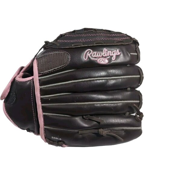 Rawlings WFP120 Fastpitch Softball Glove 12 Inch LHT Brown w/ Pink Trim Leather - Picture 6 of 8